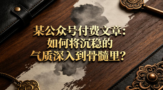 某公众号付费文章：如何将沉稳的气质深入到骨髓里？-数码之翼