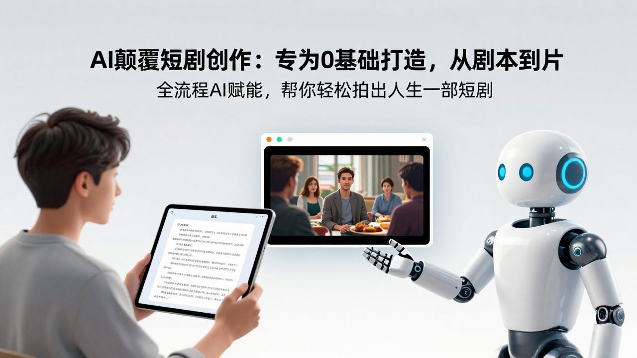 AI颠覆短剧创作：专为0基础打造，从剧本到成片全流程AI赋能，帮你轻松拍出人生第一部短剧-数码之翼