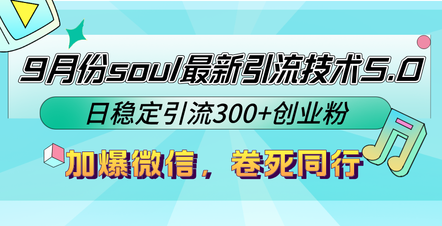 9月份soul最新引流技术5.0，日稳定引流300+创业粉，加爆微信，卷死同行-数码之翼