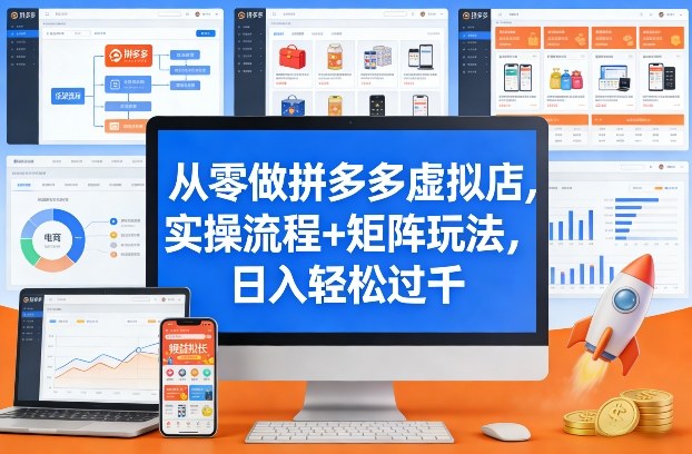 从零做拼多多虚拟店,实操流程+矩阵玩法,日入轻松过千【揭秘】-数码之翼