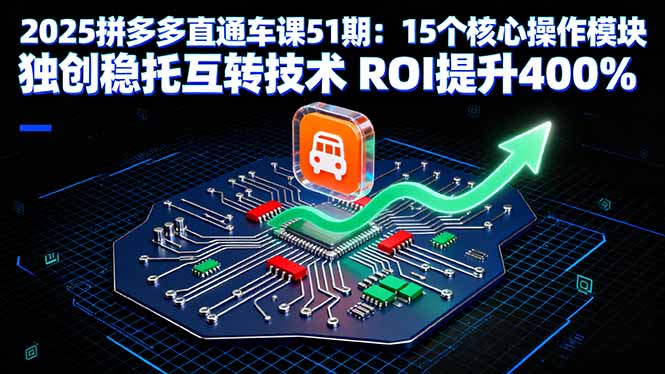 2025拼多多直通车课51期：15个核心操作模块 独创稳托互转技术 ROI提升400%-数码之翼
