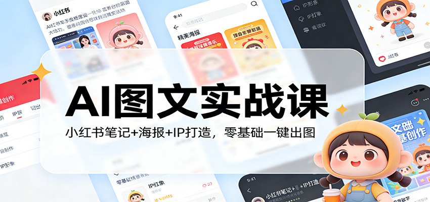 AI图文实战课：小红书笔记+海报+IP打造，零基础一键出图-数码之翼