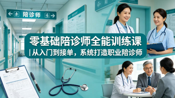 零基础陪诊师全能训练课｜从入门到接单，系统打造职业陪诊师-数码之翼
