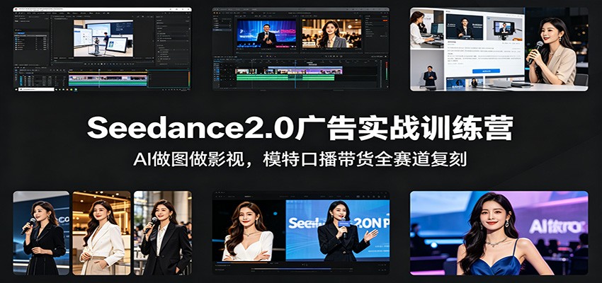Seedance2.0广告实战训练营：AI做图做影视，模特口播带货全赛道复刻-数码之翼