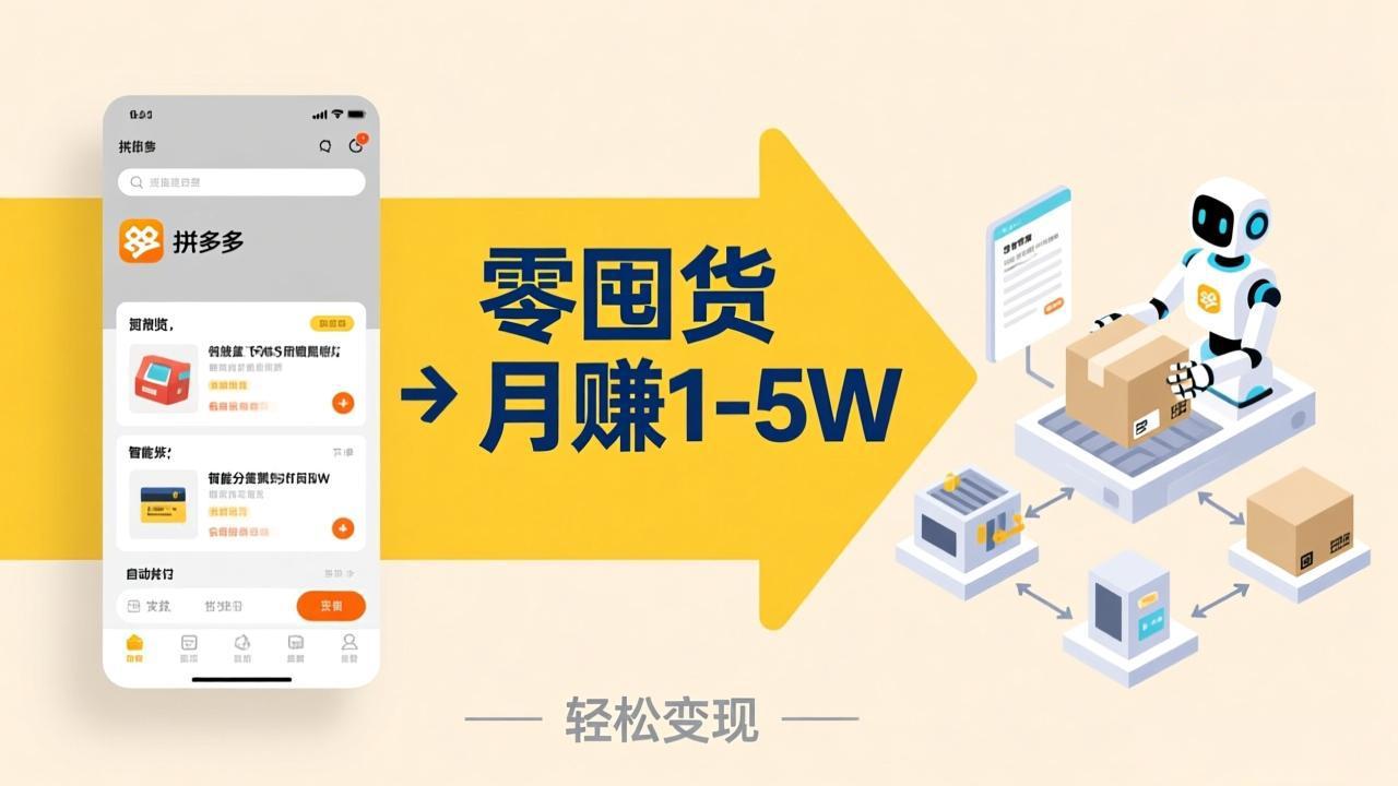 不用囤货不用跑单！拼多多虚拟玩法，机器人管理发货和客服，帮你月赚 1-5W-数码之翼