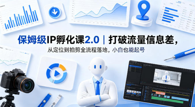 保姆级IP孵化课2.0｜打破流量信息差，从定位到拍剪全流程落地，小白也能起号-数码之翼