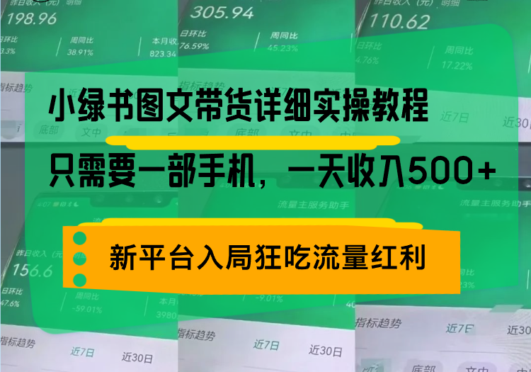 小绿书图文带货详细实操教程，只需要一部手机，一天收入500+，轻松变现-数码之翼
