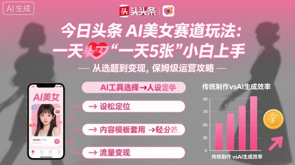 今日头条AI美女赛道玩法，一天轻松5张，小白轻松上手-数码之翼