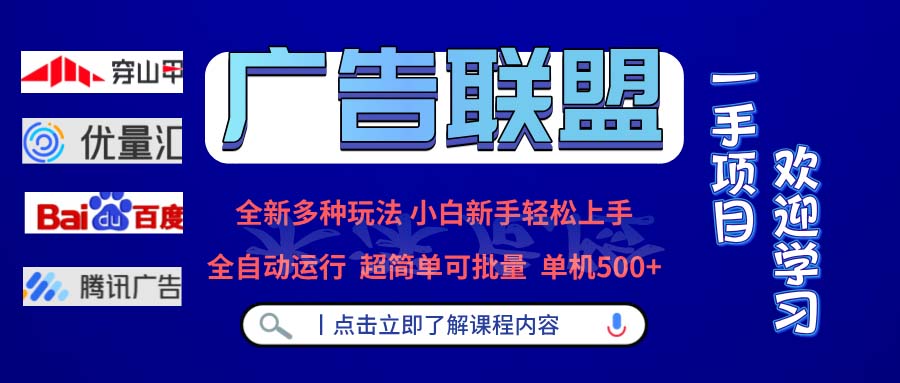 广告联盟 全新多种玩法 单机500+  全自动运行  可批量运行-数码之翼