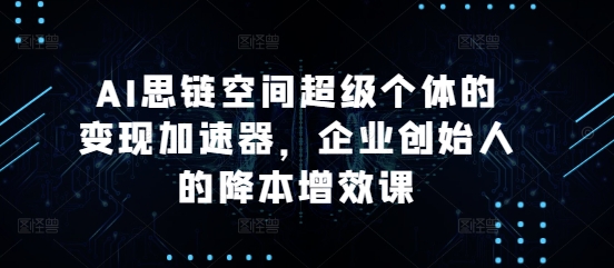 AI思链空间超级个体的变现加速器，企业创始人的降本增效课-数码之翼