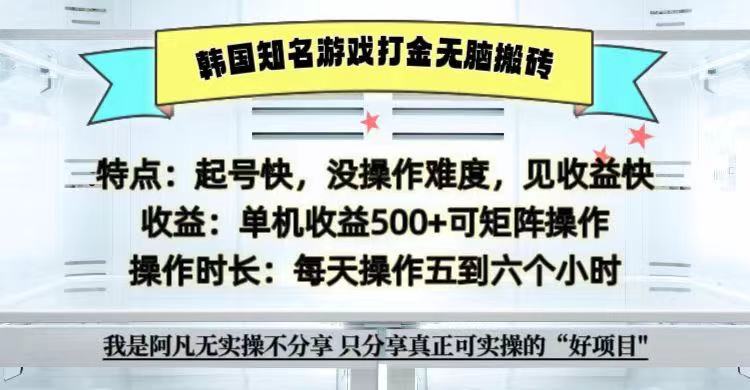 全网首发海外知名游戏打金无脑搬砖单机收益500+ 即做!即赚!当天见收益!-数码之翼