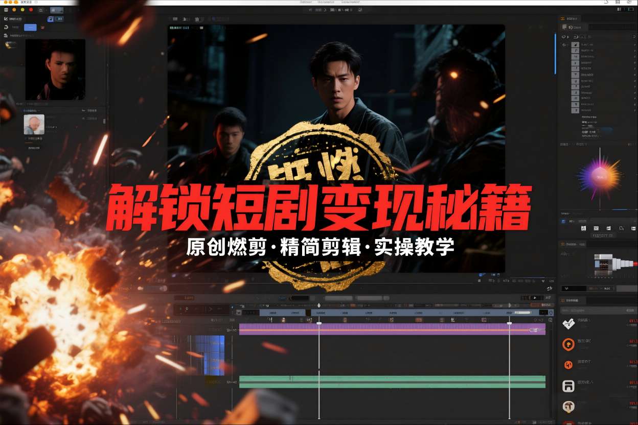 短剧拉新之原创燃剪精简剪辑实操课,解锁短剧变现秘籍-数码之翼