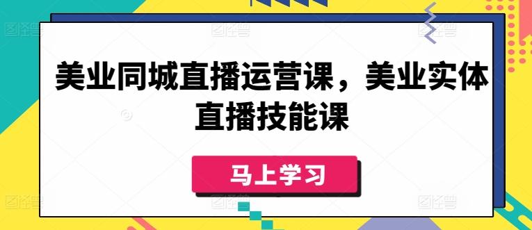 美业同城直播运营课,美业实体直播技能课-数码之翼