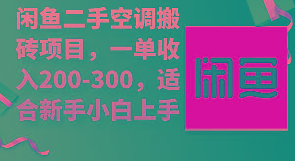 (9539期)闲鱼二手空调搬砖项目，一单收入200-300，适合新手小白上手-数码之翼