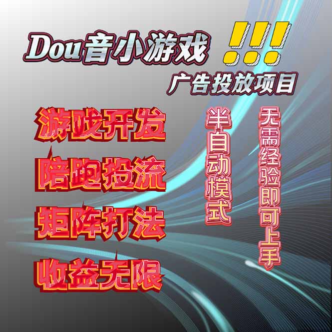 抖音小游戏广告推广项目，2025最新实测落地，单日收益300+-数码之翼