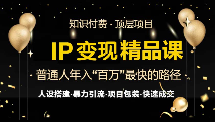 IP变现最新精品课程,知识付费全流程+最强引流术+小白避坑指南-数码之翼