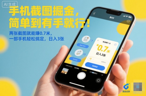 手机截图掘金，简单到有手就行！两张截图就能賺0.7米，一部手机轻松搞定，日入3张【揭秘】-数码之翼