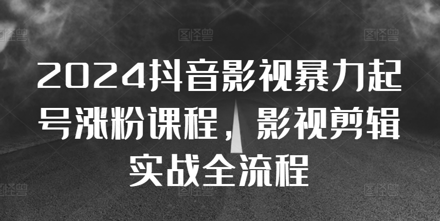 2024抖音影视暴力起号涨粉课程，影视剪辑搬运实战全流程-数码之翼