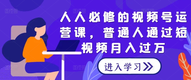 人人必修的视频号运营课，普通人通过短视频月入过万-数码之翼