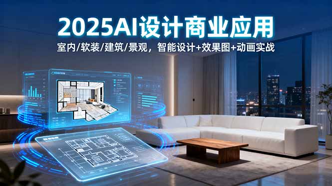 2025AI设计商业应用：室内/软装/建筑/景观，智能设计+效果图+动画实战-数码之翼