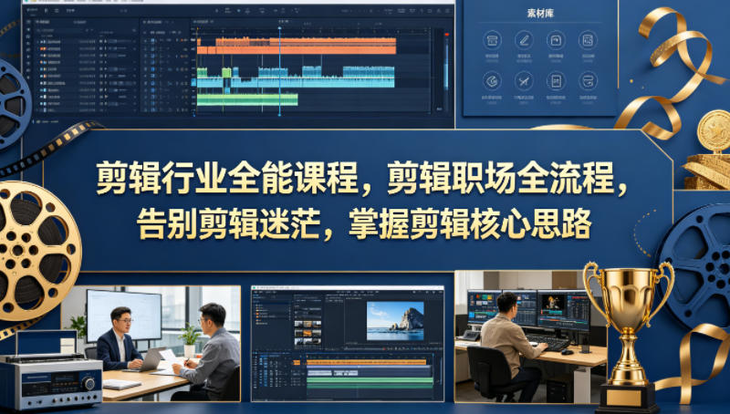 剪辑行业全能课程，剪辑职场全流程，告别剪辑迷茫，掌握剪辑核心思路-数码之翼