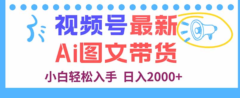 视频号最新AI图文带货,每天几分钟,小白轻松入手,日入2000+-数码之翼