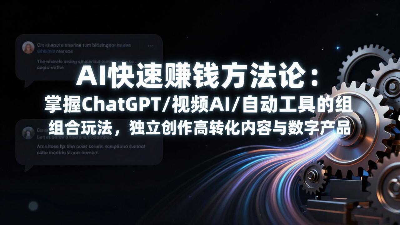 AI快速赚钱方法论：掌握ChatGPT/视频AI/自动化工具的组合玩法，独立创作高转化内容与数字产品-数码之翼