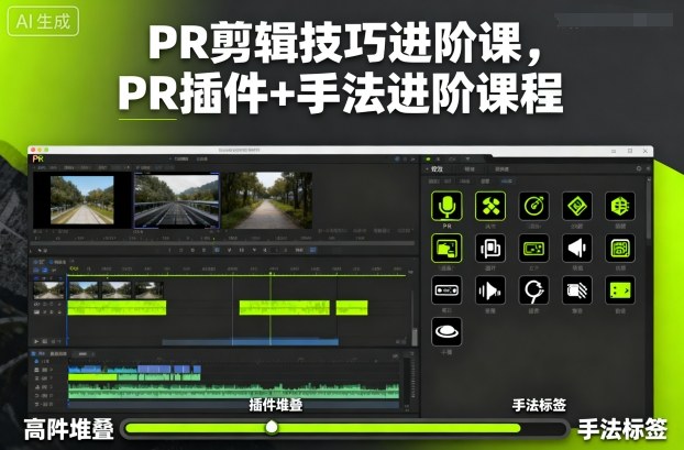 PR剪辑技巧进阶课，PR插件+手法进阶课程-数码之翼