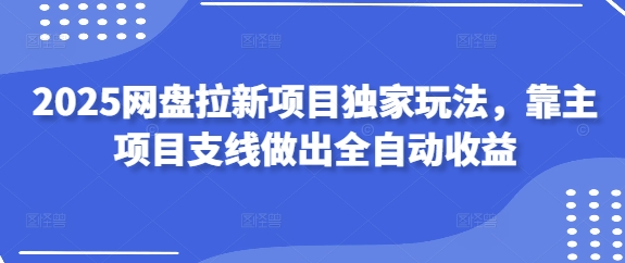 2025网盘拉新项目独家玩法，靠主项目支线做出全自动收益-数码之翼