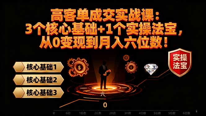高 客单成交实战课：3个核心基础+1个实操法宝，从0变现到月入六位数！-数码之翼
