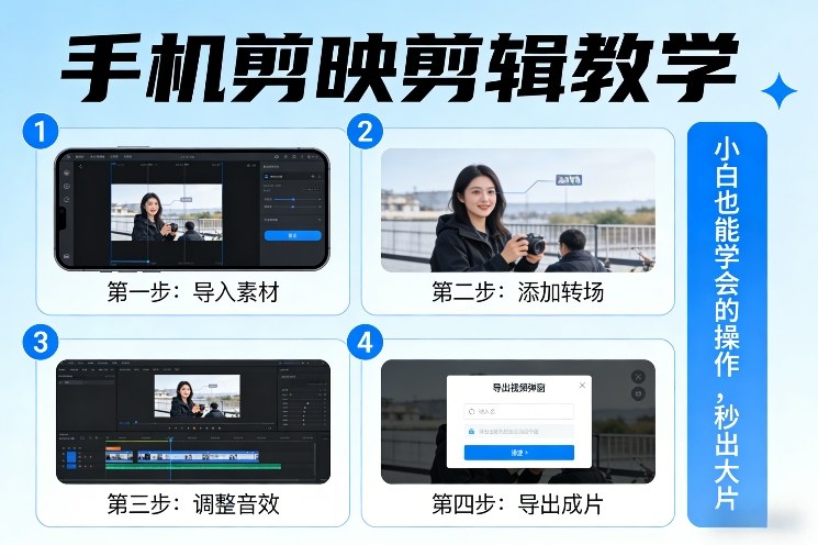 手机剪映剪辑教学,小白也能学会的操作,秒出大片-数码之翼