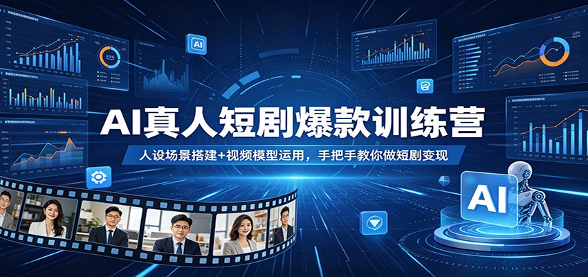 AI真人短剧爆款训练营：人设场景搭建+视频模型运用，手把手教你做短剧变现-数码之翼