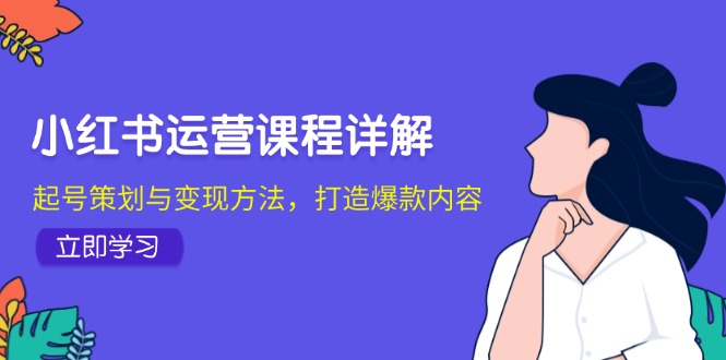 小红书运营课程详解：起号策划与变现方法，打造爆款内容-数码之翼