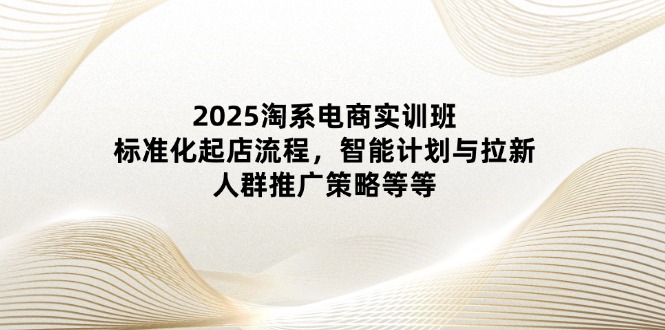 2025淘系电商实训班：标准化起店流程，智能计划与拉新，人群推广策略等等-数码之翼