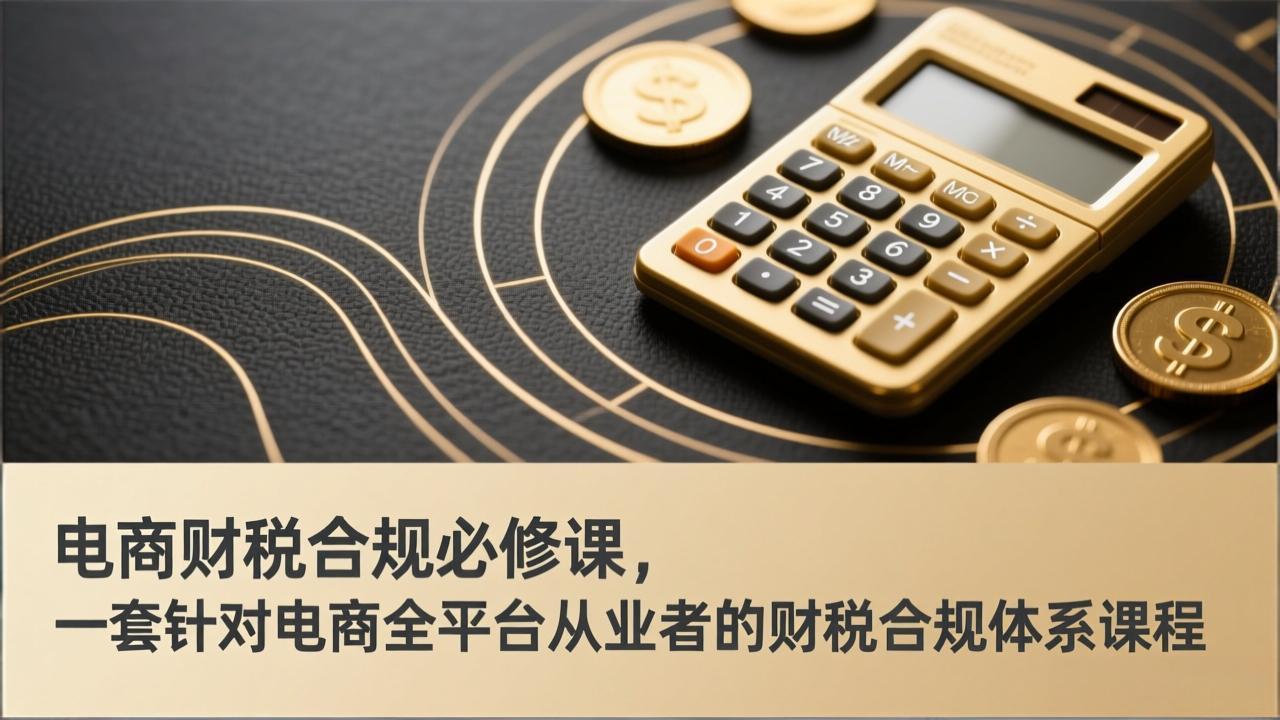 电商财税合规必修课，是一套针对电商全平台从业者的财税合规体系课程-数码之翼