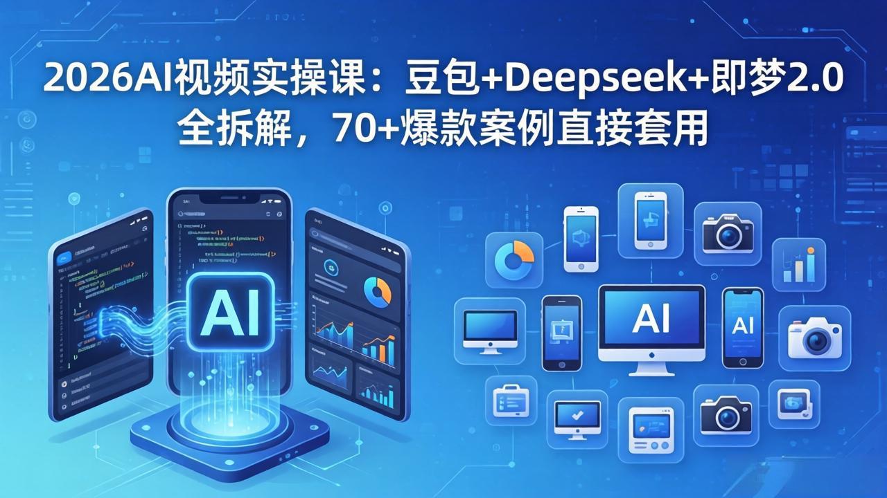 2026AI视频实操课：豆包+Deepseek+即梦2.0全拆解，70+爆款案例直接套用-数码之翼