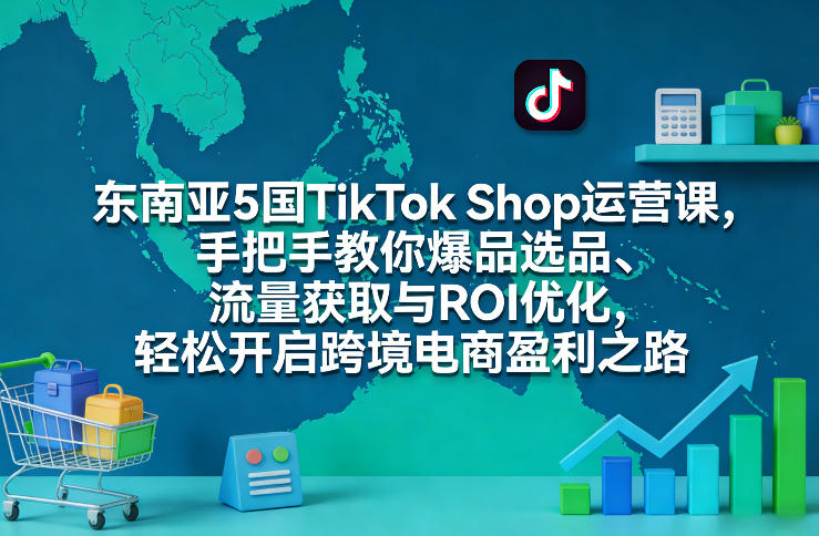 东南亚5国TikTok Shop运营课，手把手教你爆品选品、流量获取与ROI优化，轻松开启跨境电商盈利之路-数码之翼