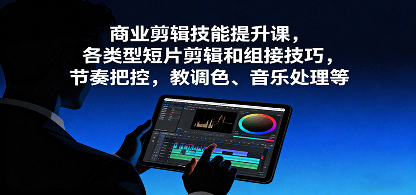 商业剪辑技能提升课,各类型短片剪辑和组接技巧,节奏把控,教调色、音乐处理等-数码之翼