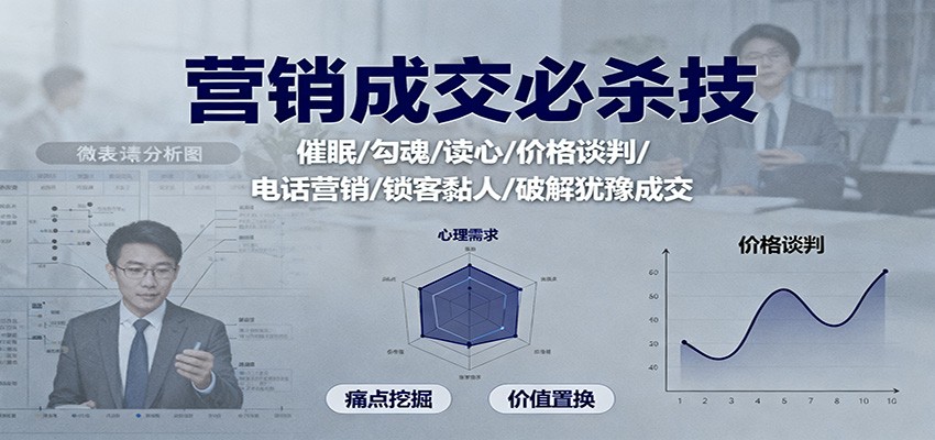 营销成交必杀技：催眠/勾魂/读心/价格谈判/电话营销/锁客黏人/破解犹豫成交-数码之翼