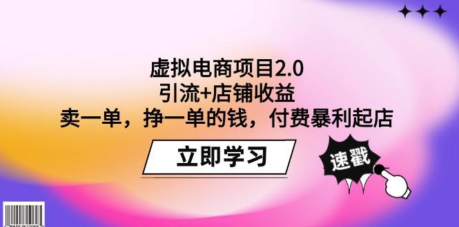 (9645期)虚拟电商项目2.0:引流+店铺收益 卖一单,挣一单的钱,付费暴利起店-数码之翼