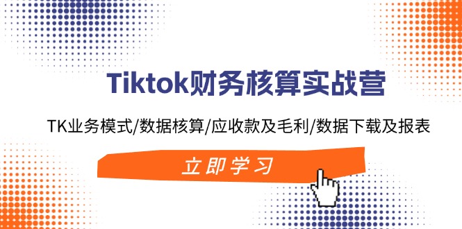 Tiktok财务核算实战营：TK业务模式/数据核算/应收款及毛利/数据下载及报表-数码之翼