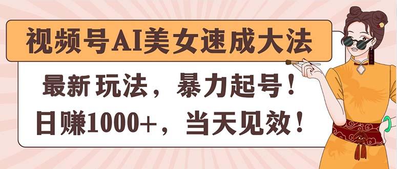 视频号AI美女速成大法，暴力起号，日赚1000+，当天见效-数码之翼