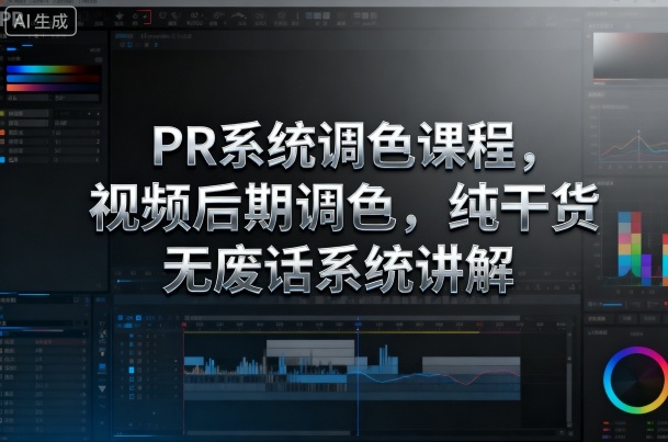 PR系统调色课程，视频后期调色，纯干货无废话系统讲解-数码之翼