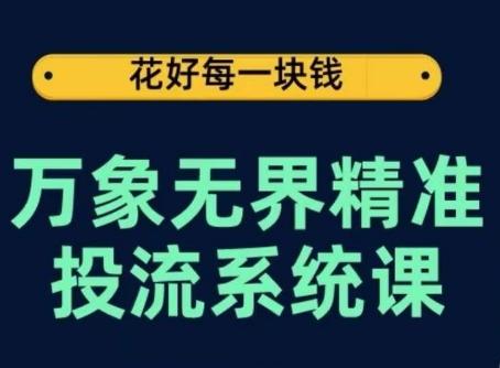 万象无界精准投流系统课，从关键词到推荐，从万象台到达摩盘，从底层原理到实操步骤-数码之翼