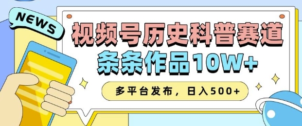 2025视频号历史科普赛道，AI一键生成，条条作品10W+，多平台发布，助你变现收益翻倍-数码之翼
