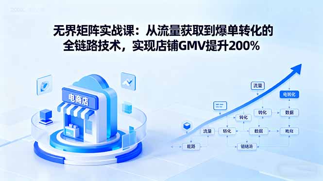 无界矩阵实战课：从流量获取到爆单转化的全链路技术，实现店铺GMV提升200%-数码之翼