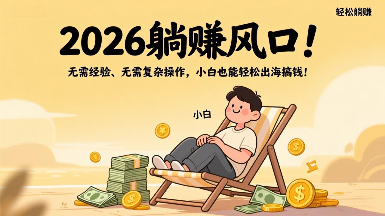 2026躺赚风口！无需经验、无需复杂操作，小白也能轻松出海搞钱！-数码之翼