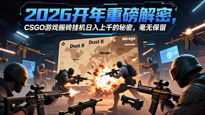 2026开年重磅解密,CSGO游戏搬砖挂机日入上千的秘密,毫无保留-数码之翼