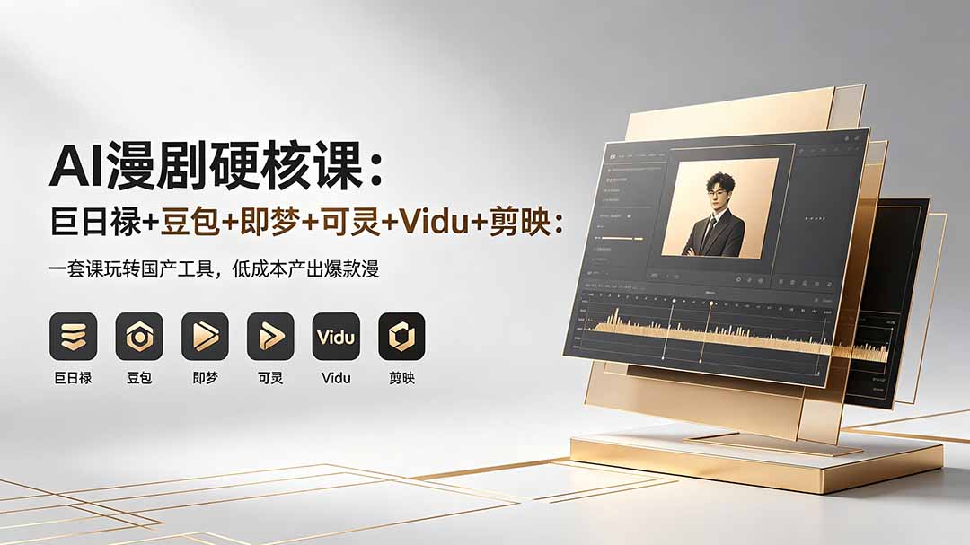 AI漫剧硬核课：巨日禄+豆包+即梦+可灵+Vidu+剪映：一套课玩转国产工具，低成本产出爆款漫剧-数码之翼