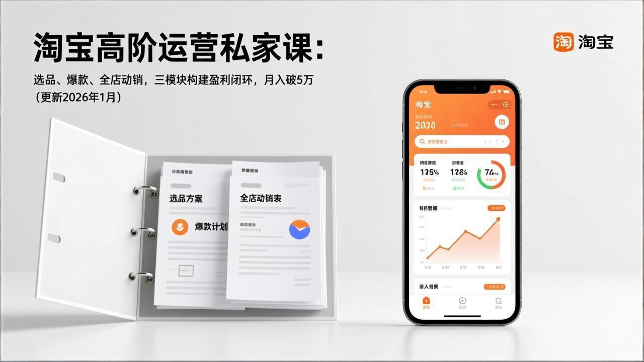 淘宝高阶运营私家课：选品、爆款、全店动销，三模块构建盈利闭环，月入破5万(更新26年1月-数码之翼